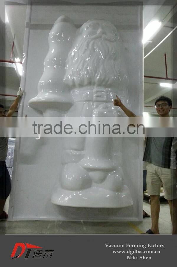 Custom Huge outdoor plastic santa clause with big size plastic product by vacuum forming