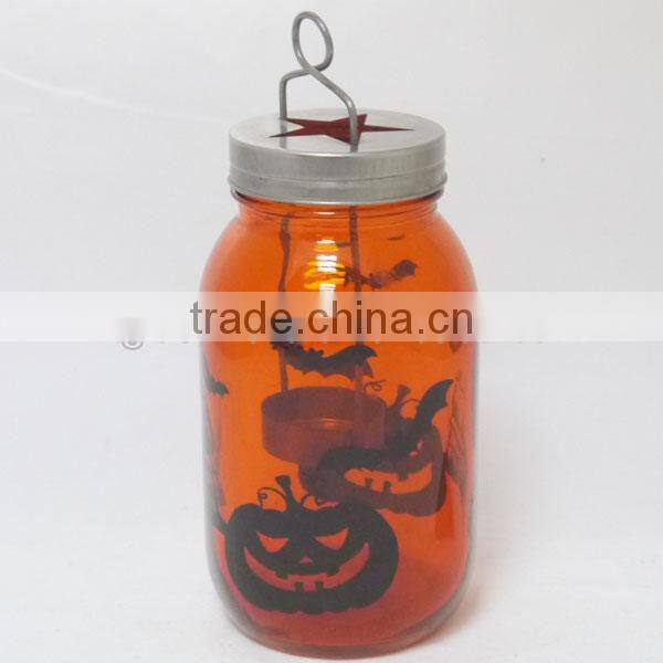 2015 machine blowin holiday holloween glass purple colored candle holder