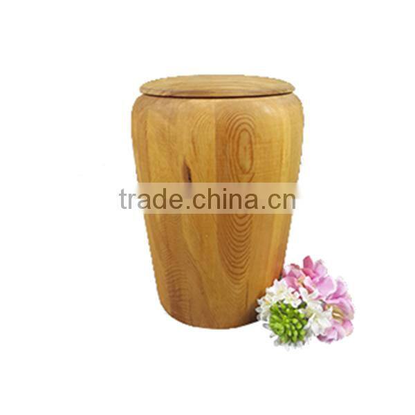 2016 New Modle round wooden urns for ashes with lid cover