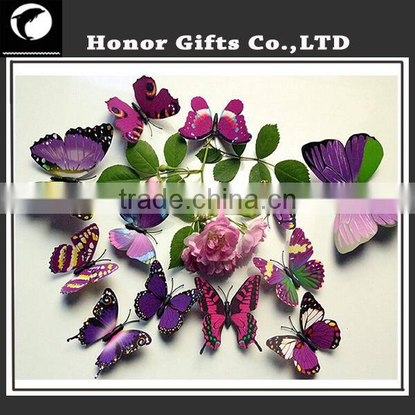Colorful Promotional Home Decorative Plastic 3D Butterfly Stickers