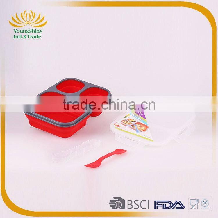 Silicone collapsible bento lunch box