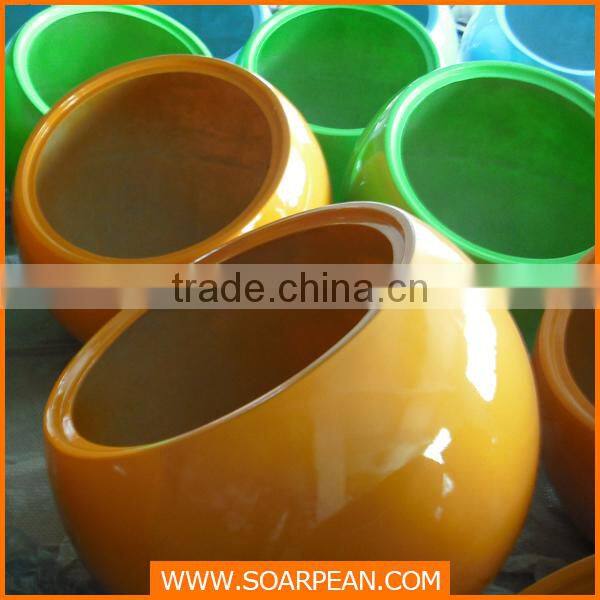 Outdoor Decorative Fiberglass Half Round Flower Pot