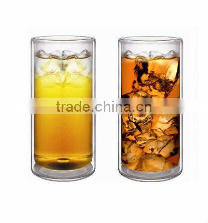 Double wall glass beer cup