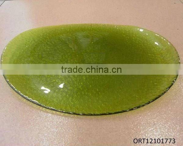 fancy colored hot melt glass plate