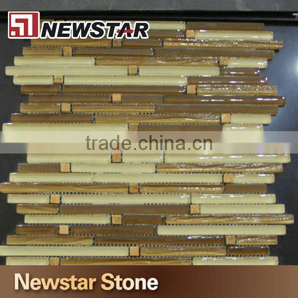 Gass mix stone mosaic tile for swimming pool