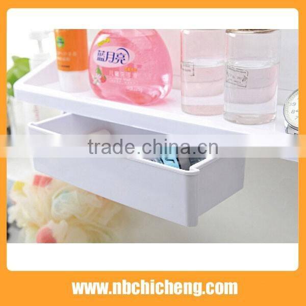 High quality fashion wall storage rack plastic suction storage holder