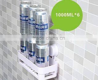 Vacuum suction cup bathroom and kitchen plastic rectangle shelf/holder