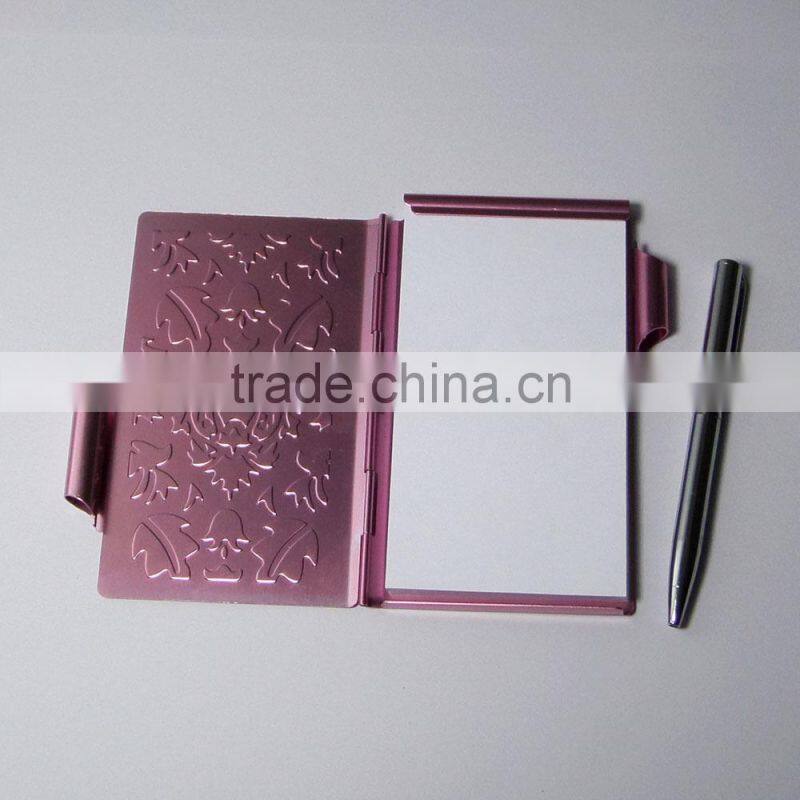 Hot selling alunimium memo pad with pen holder