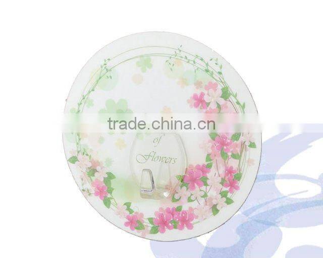 10x10cm Reusable Round Magic Tape Plastic J Hook To Hang Clothes