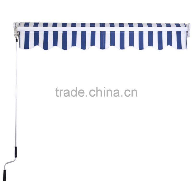 1.8x1.2m Garden Blue and White Retractable Aluminum Door Rain Awning