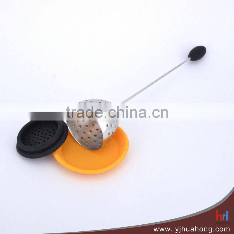 Fashion silicone tea infuser with stainless bottom