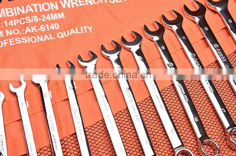 AK-6140 14pcs 8-24mm polish combination wrench set