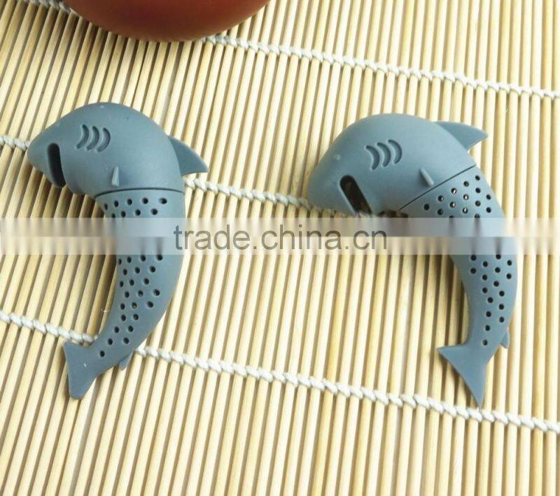 16159 Silicone Shark Infuser Loose Tea Leaf Strainer Herbal Spice Filter Diffuser