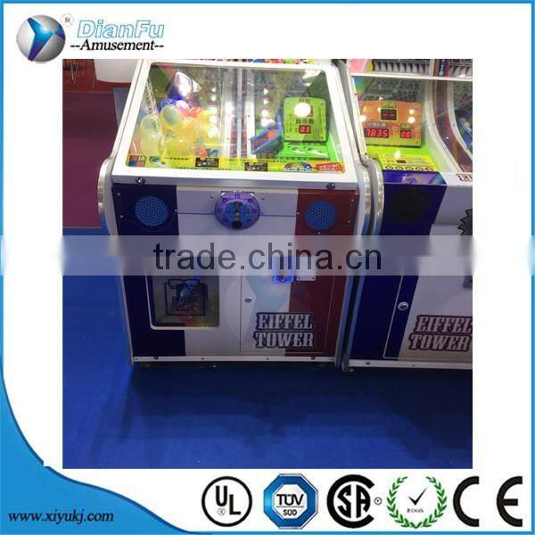 Coin operated kids arcade ticket finger Eiffeled Tower amusement machine ticket lottery game machine