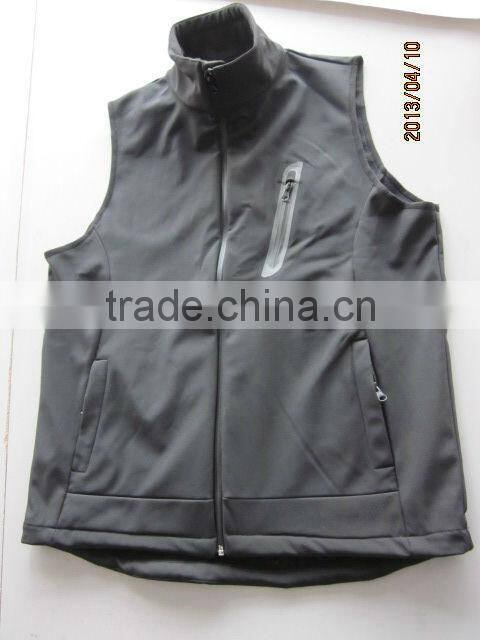 sandstone mock-neck Vest, soft shell vest