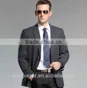 micro-check wool 'M Line' 3-Button Suit With Flat Front Pants (SHT1066)