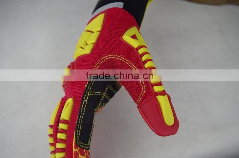 EN388 3541 multi purpose cut resistant level 5 rigging work gloves, palm reinforcement, silicone printed anti slip gloves