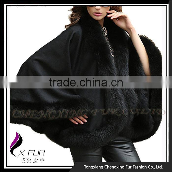 CX-B-P-54B Women High Quality Newest Wholesale Pashmina Shawl With Fur