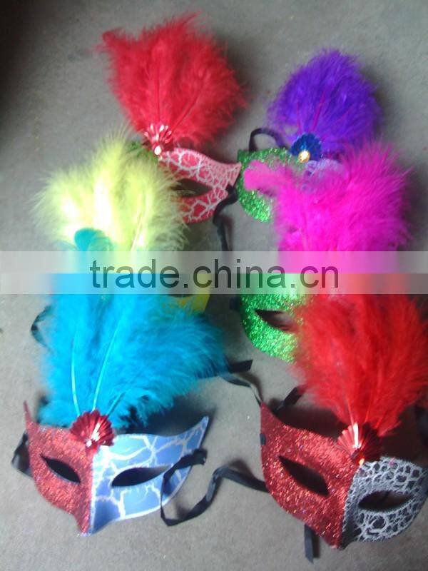 feathered venetian party mask for sale