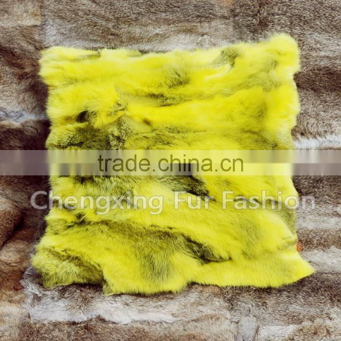 CX-D-17 40x40cm Europe Fashion Patchwork Rabbit Fur Cushions Home Decor Pillow