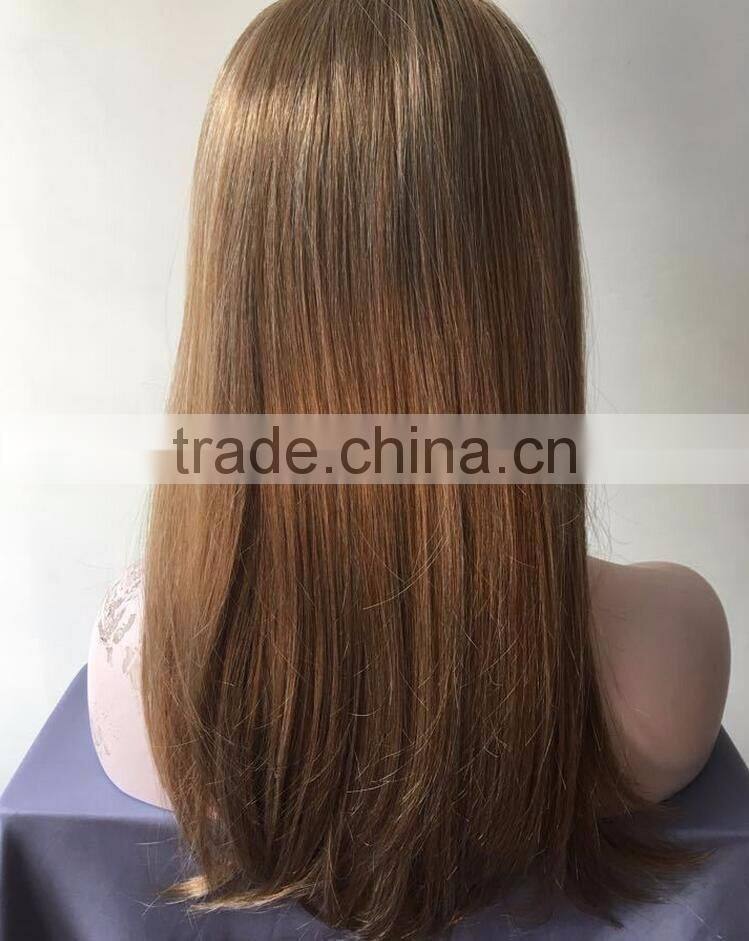 Natural Blonde Kinky Straight Wig Yaki Straight Brazilian Virgin Wigs Synthetic Hair Sexy Women Wig