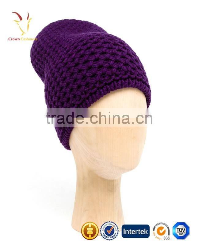 7GG Thick Wool Knit Lady Beanie Hat