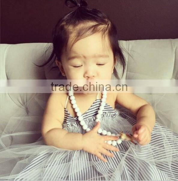 Blue Check Pattern Bowknot Sleeveless Baby Casual Girls Dress