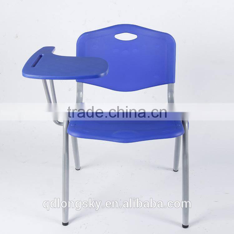 LS-4024A cheap Platic conference chairs with writing tablet,classroom chairs with writing pad