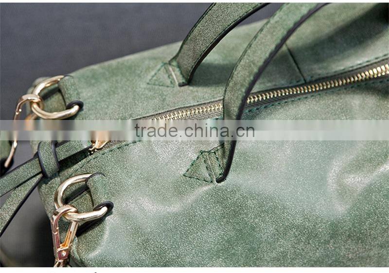 Vintage Nubuck Leather Large Women Shoulder Bag