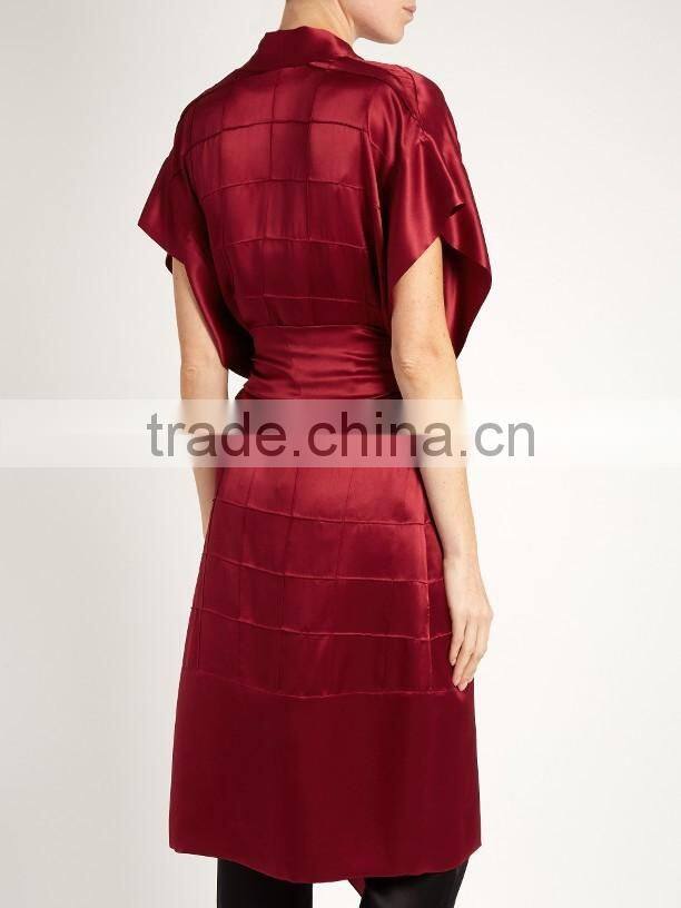 Customize ladies luxury silk robe, short sleeve dressing gown, wrapped robe, wedding robe, special bridemaids robe