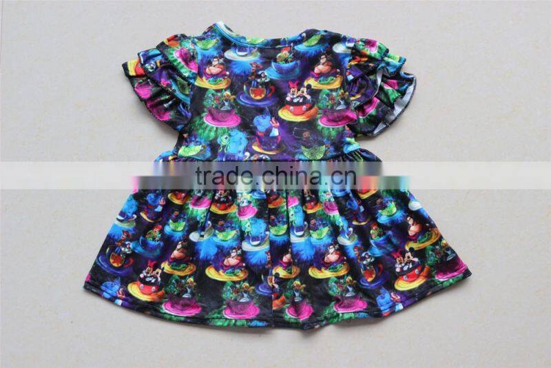 yawoo wholesale chlothing baby gown newborn clothes new print tunic shirts ruffle style child clothes