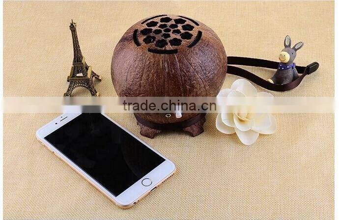 2016 general use coconut shell bluetooth speaker for Desktop PC, Lonovo Yoga, Ipad Pro, Xiaomi note3, Huawei mate S, Htc A9