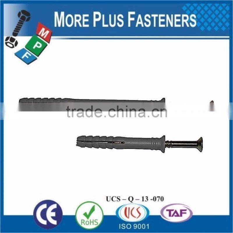 Made in Taiwan Nylon Plugs Hammer Fixing