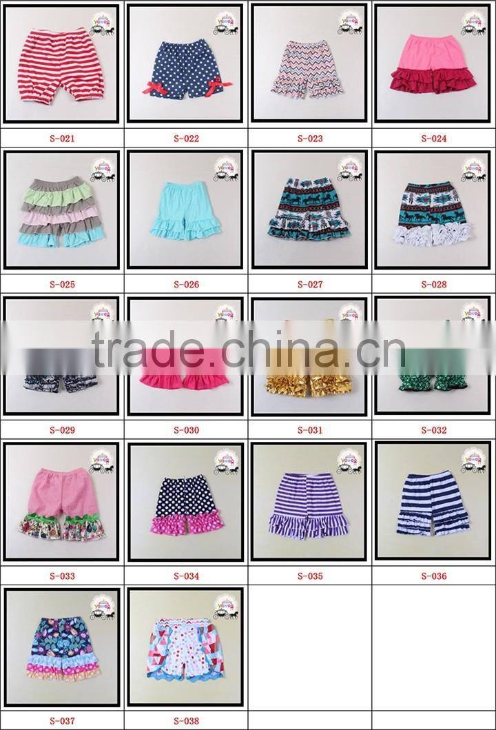 Latest fashion design little girls denim jeans shorts with belt popular broken hole style wholesale store buttons stylish shorts