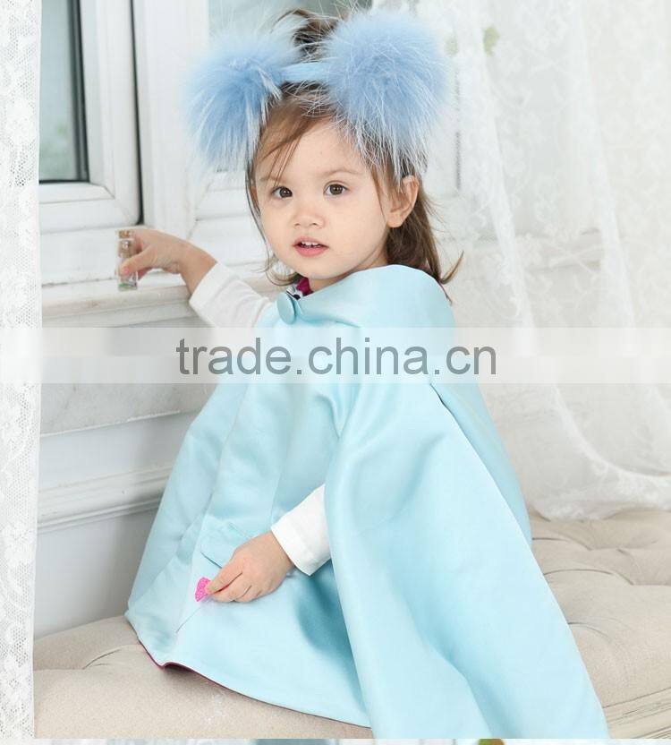 High fashion boutique clothing baby cape latest hooded satin cape for girls