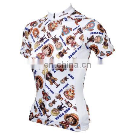 2016 women short sleeve Luffy cycling jersey white bike apparel girl's bicycle wear cycling gear
