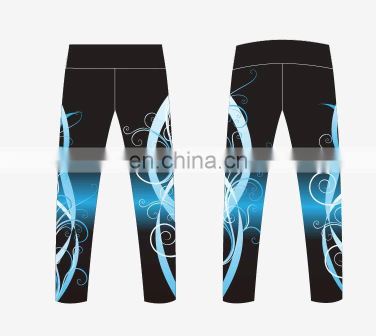 dance leggings blue design dance sport wear for girls