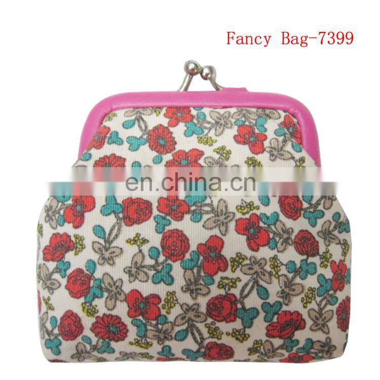 Cute girls flower floral pattern clip change purse for kids gift