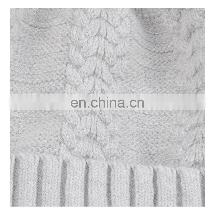 TOROS classic women knit hat 20 rabbit fur 80 acrylic hat with pompom beanie hat for women