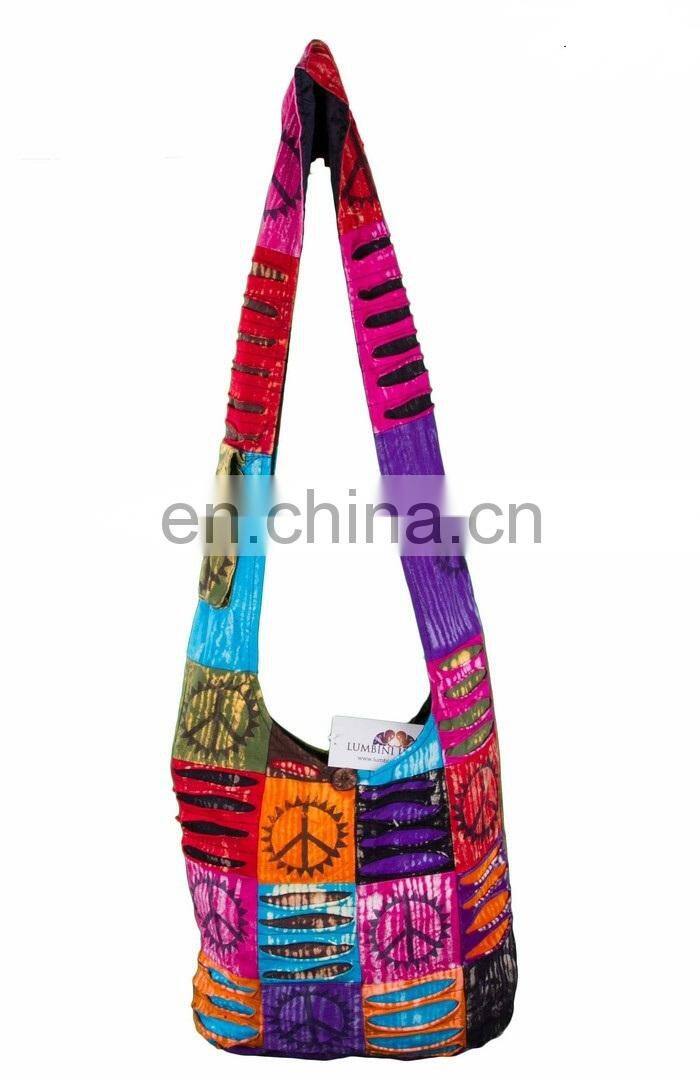 Hobo Cotton Sling Cross Body Messenger Shoulder Bag