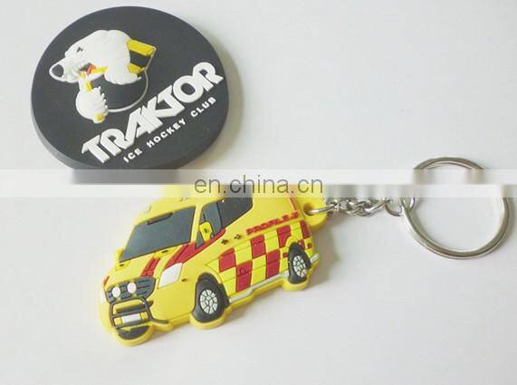 custom soft pvc rubber car logo keyring