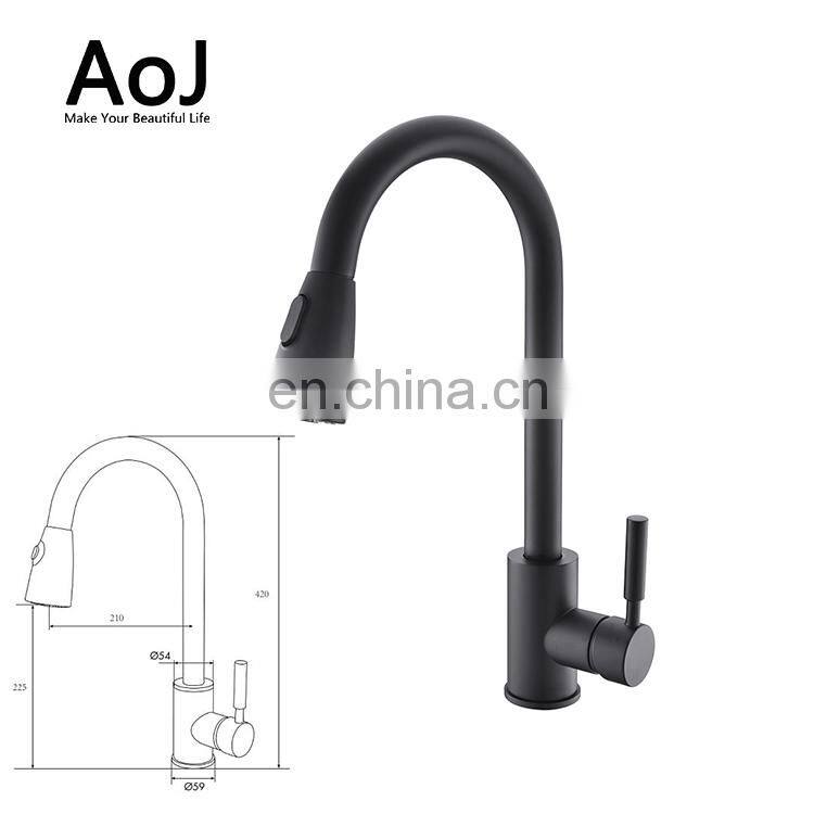High Quality Chrome Plated Single Handle Contemporary Kitchen Faucet Pull Out Mixer Water Tap