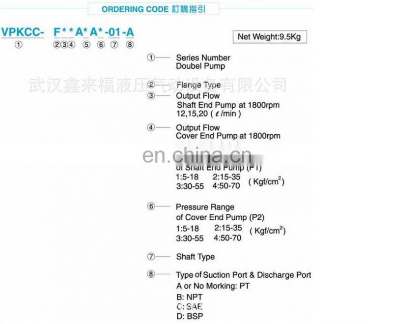 KCL VPKCC variable Displacement hydraulic double pump