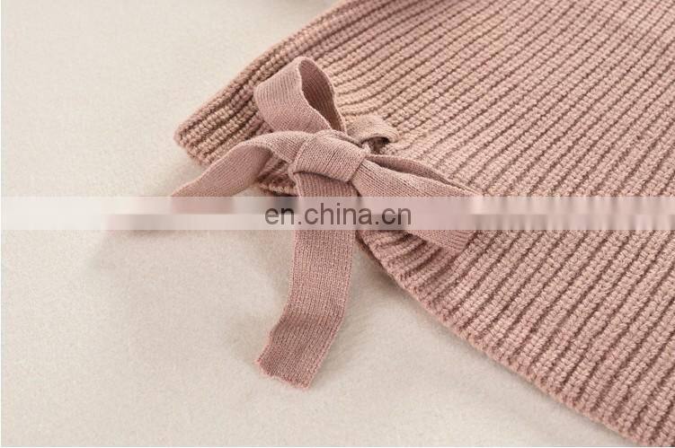 Solid color girls spring autumn clothes knit cotton pullover sweater for kids