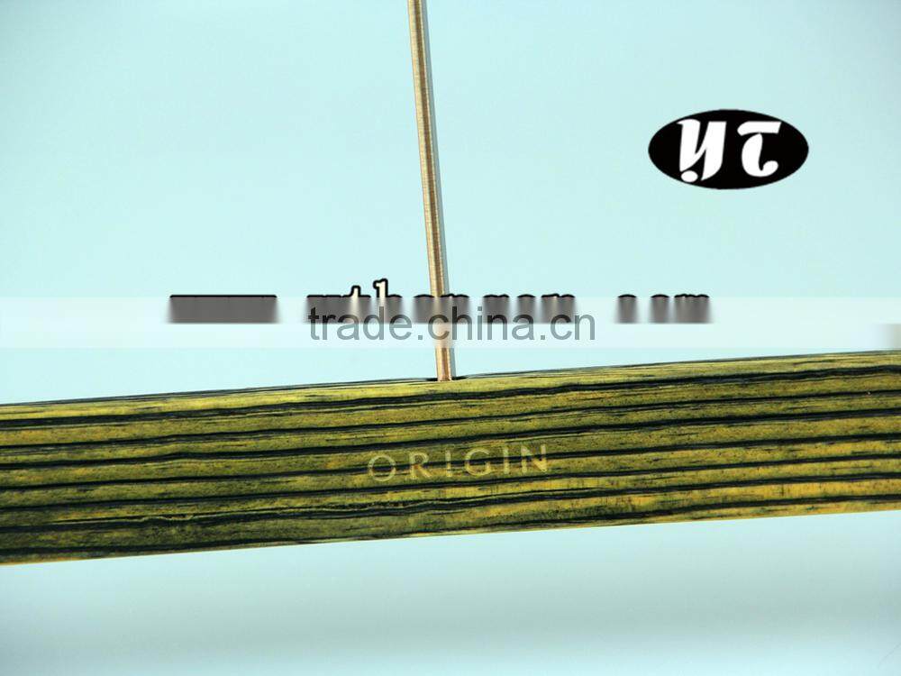 Flat Lacquer Wooden Hanger with Slip Hook