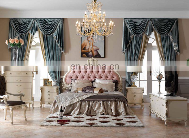 American royal luxury wood double bed luxury bedroom furniture
