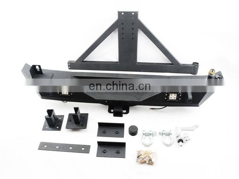 Hot sales Rear Bumper Buard With Spare Tire Rack For Jeep wrangler JK parts bumper