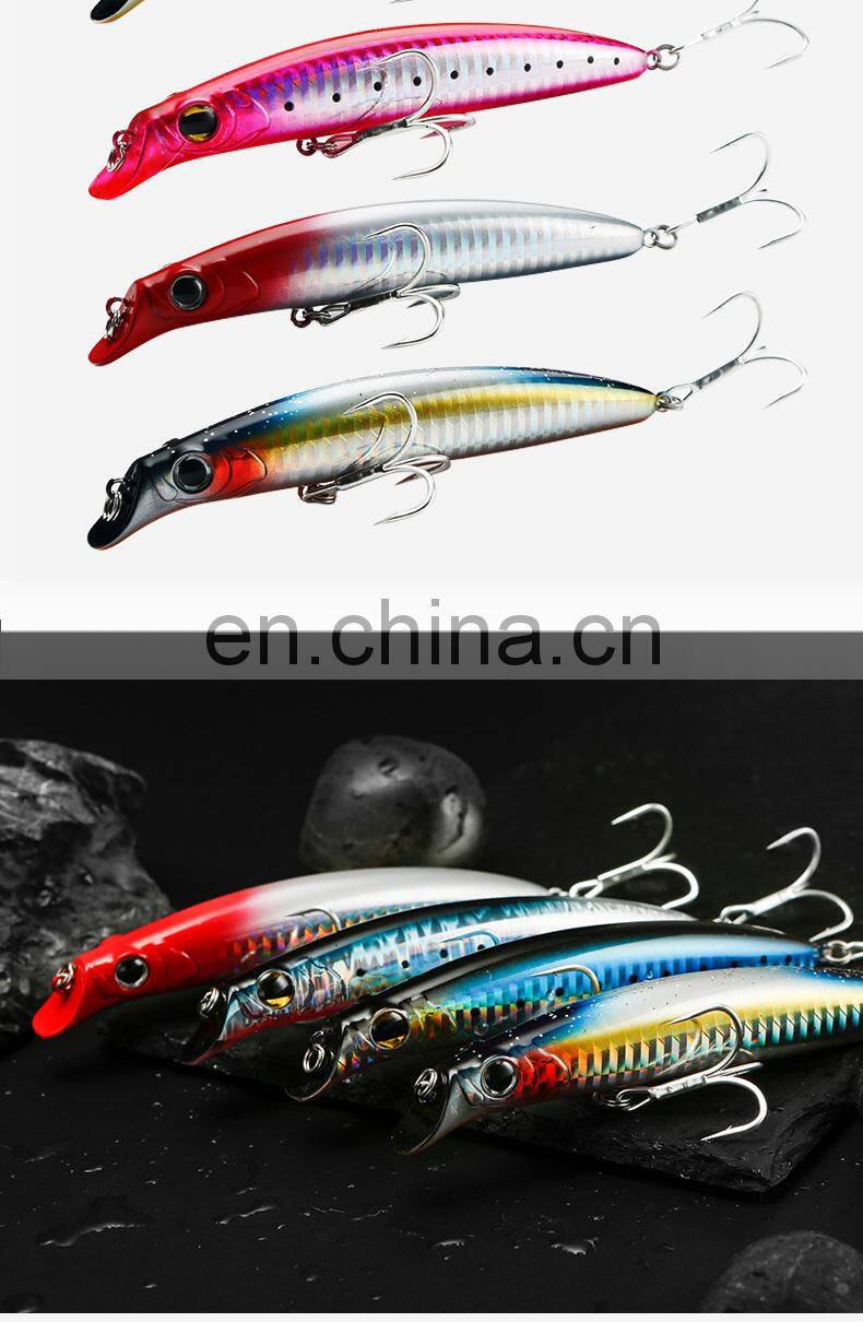 JOHNCOO 105mm 18.5g 3D Eyes Life-like Slow Sinking Minnow Lure Bass Fishing Lures