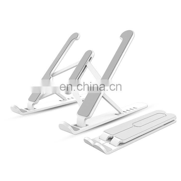 2021 Portable Plastic Foldable Laptop Stand Adjustable Height Folding Laptop Holder Stand