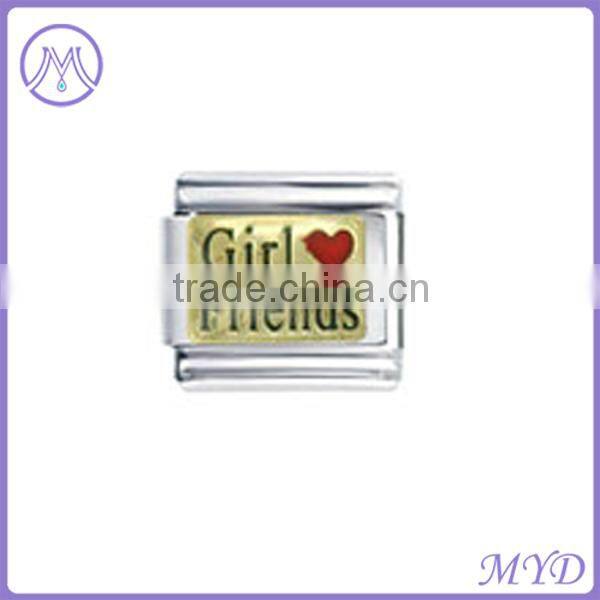 Stainless Steel Live Love Laugh Laser Italian link bracelet charms